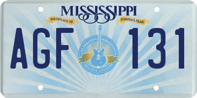 MS license plate AGF131