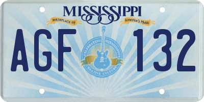 MS license plate AGF132