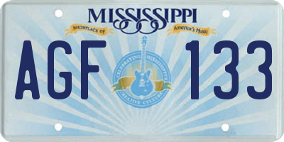 MS license plate AGF133