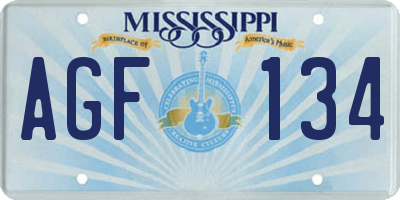 MS license plate AGF134