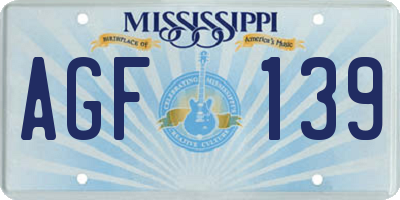 MS license plate AGF139