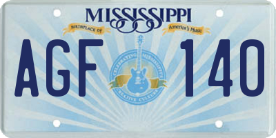 MS license plate AGF140
