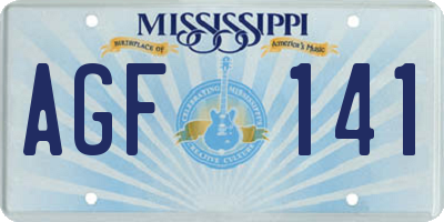 MS license plate AGF141
