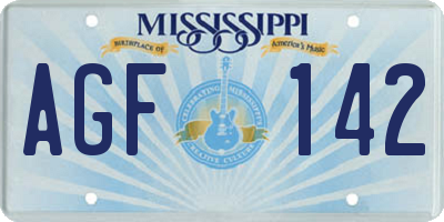 MS license plate AGF142