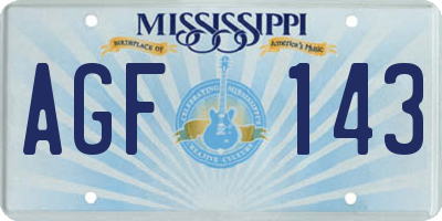 MS license plate AGF143