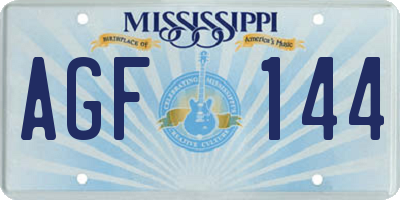 MS license plate AGF144