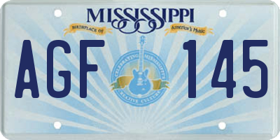 MS license plate AGF145