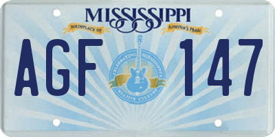 MS license plate AGF147