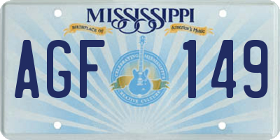 MS license plate AGF149