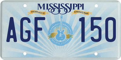 MS license plate AGF150