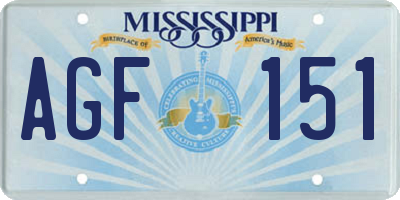 MS license plate AGF151