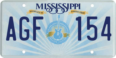 MS license plate AGF154