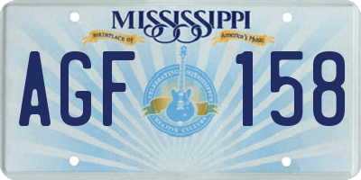 MS license plate AGF158