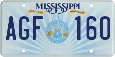 MS license plate AGF160