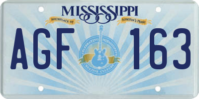 MS license plate AGF163