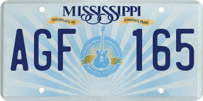 MS license plate AGF165