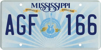 MS license plate AGF166