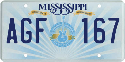 MS license plate AGF167