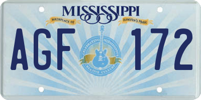 MS license plate AGF172