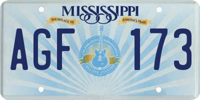 MS license plate AGF173