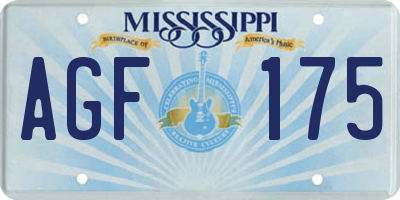 MS license plate AGF175