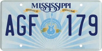 MS license plate AGF179