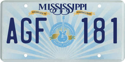 MS license plate AGF181