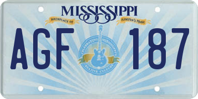 MS license plate AGF187
