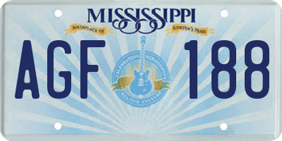 MS license plate AGF188