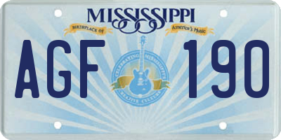 MS license plate AGF190
