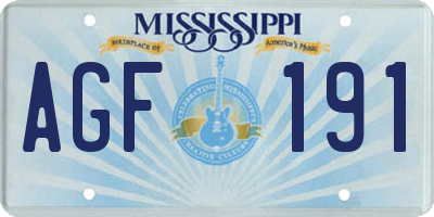 MS license plate AGF191