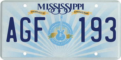 MS license plate AGF193
