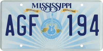 MS license plate AGF194