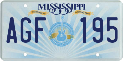 MS license plate AGF195