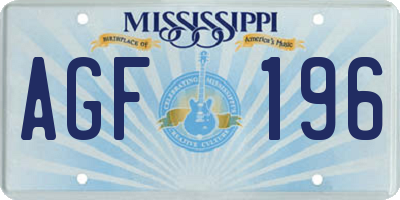 MS license plate AGF196