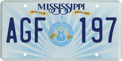 MS license plate AGF197