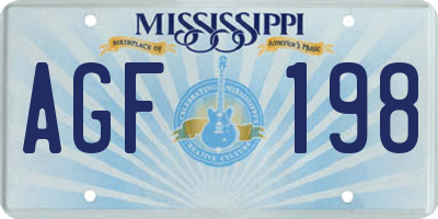 MS license plate AGF198