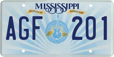 MS license plate AGF201