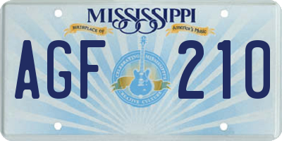 MS license plate AGF210