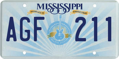 MS license plate AGF211