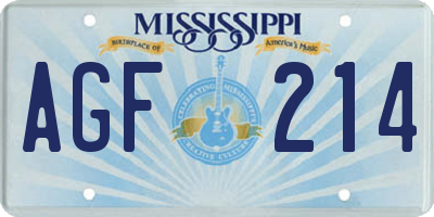 MS license plate AGF214
