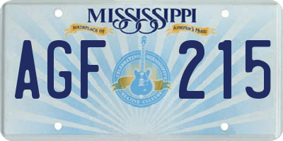 MS license plate AGF215