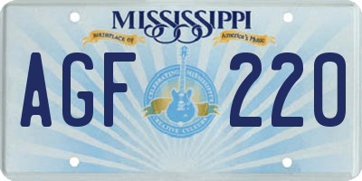 MS license plate AGF220