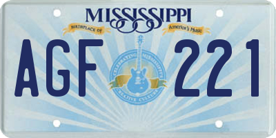 MS license plate AGF221
