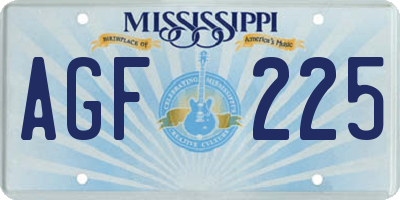 MS license plate AGF225