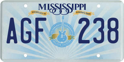 MS license plate AGF238