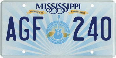 MS license plate AGF240