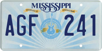 MS license plate AGF241
