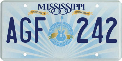 MS license plate AGF242