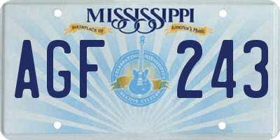 MS license plate AGF243